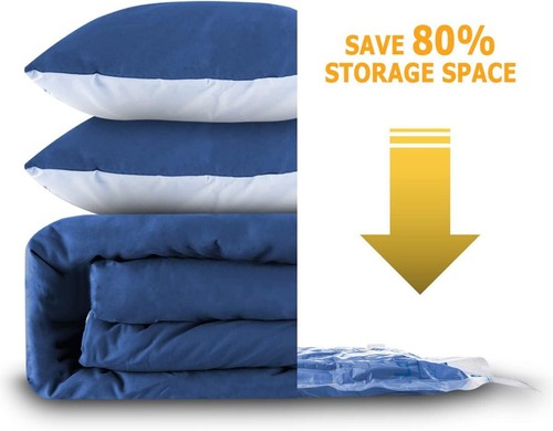 7 Jumbo Vacuum Storage Bags, Space Saver Sealer for Clothes, Pillows, Bedding - Picture 55 of 112