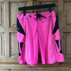 mens hot pink swim trunks