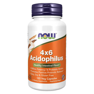 NOW FOODS Acidophilus 4x6 120 Veg Capsules