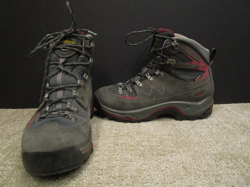 Botas Asolo Mujer 9 Gris Gamuza Cuero Gore Tex Senderismo TPS EVO Montañista Trail Foto 2 de 4