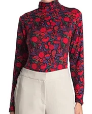 By Design Womens Turtleneck Long Sleeve Jersey Top- Color Flame- Sizes S, M or L