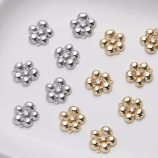 10pcs Zircon Petal Charm,Flower Pendants With Loop,Cubic Zirconia Floral Pendant