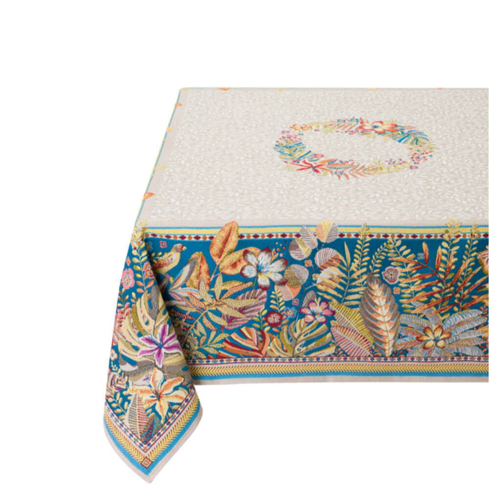 Nappe Porto Rico jacquard 2m50x1m45 MCTISSUS le raffinement du tissage haut de gamme pour table