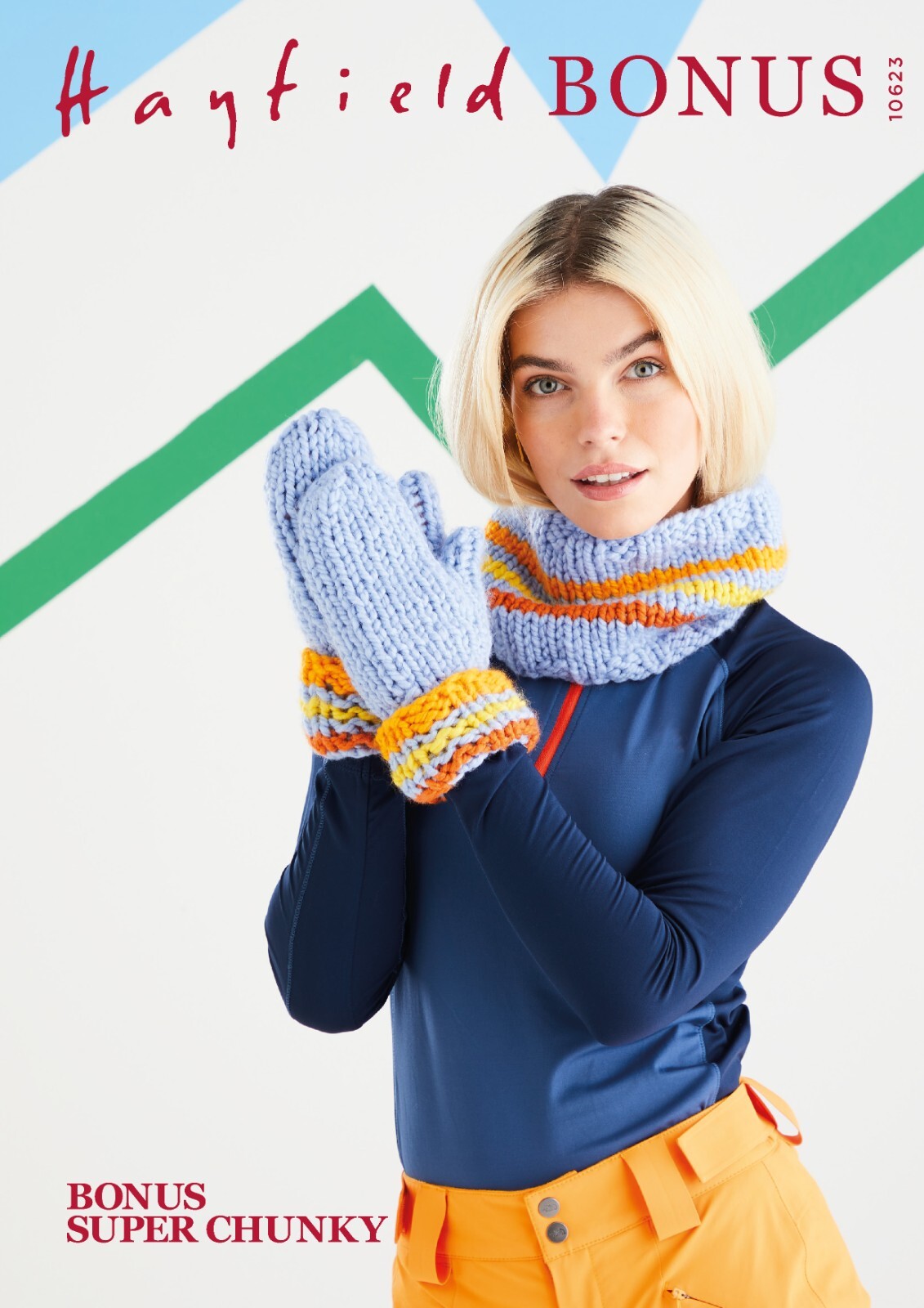 Hayfield Bonus Super Chunky Knitting Pattern - 10623 Snood & Mittens