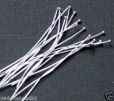 100pcs of Silver Plated Ball end headpin - 2i...