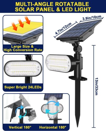 Solar Spotlights Outdoor Waterproof, Color Changing Landscape Lights, 4 Pack