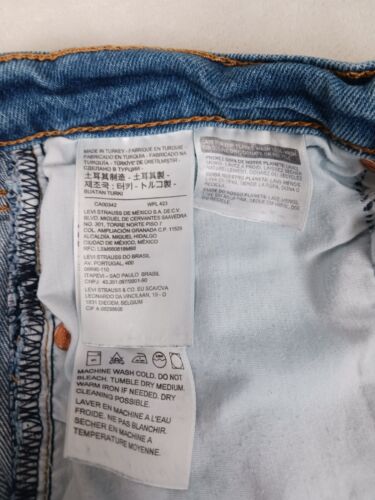 Jeans rectos Levi's Premium Ribcage para mujer 26 (24x27) tiro alto azul denim - Imagen 9 de 11