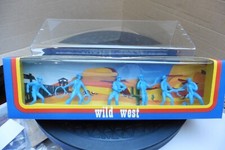 VINTAGE 80`s MEHANOTEHNIKA WILD WEST 50mm PLASTIC COWBOYS BOXED OLD STOCK