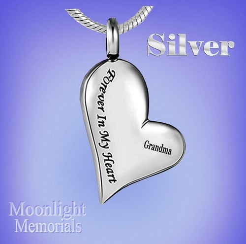 New Grandma Forever in My Heart Cremation Urn Keepsake Ashes Memorial Necklace - Picture 5 of 5