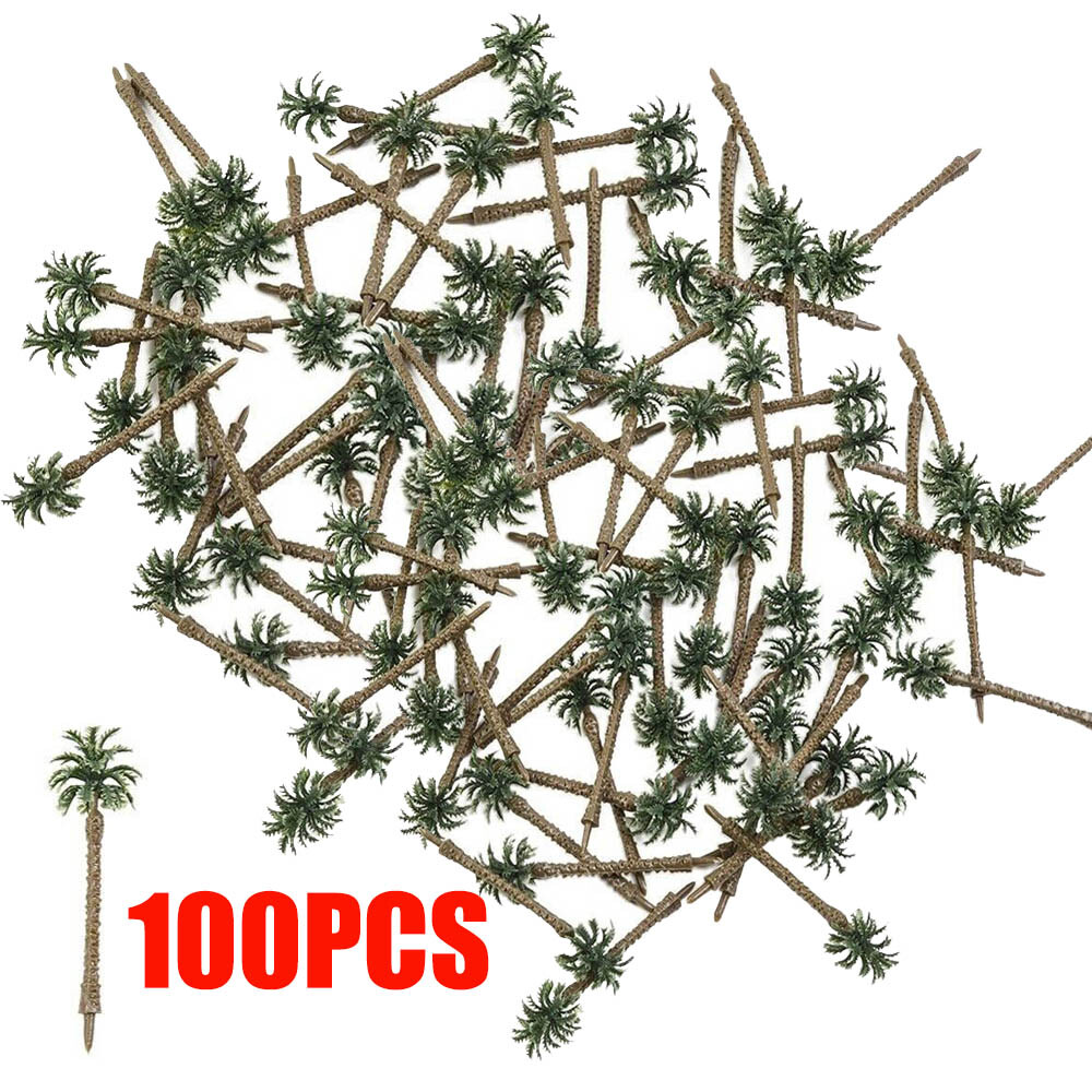 100Pcs 70mm Coconut Palm Trees For N Or HO Scale Layout Model Tree USA Stock