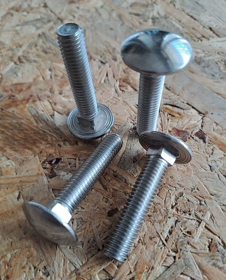 VITI M6 PERNI BULLONI IN ACCIAIO INOX TESTA TONDA QUADRO SOTTO TESTA 5732 DIN603 - Immagine 4 di 4