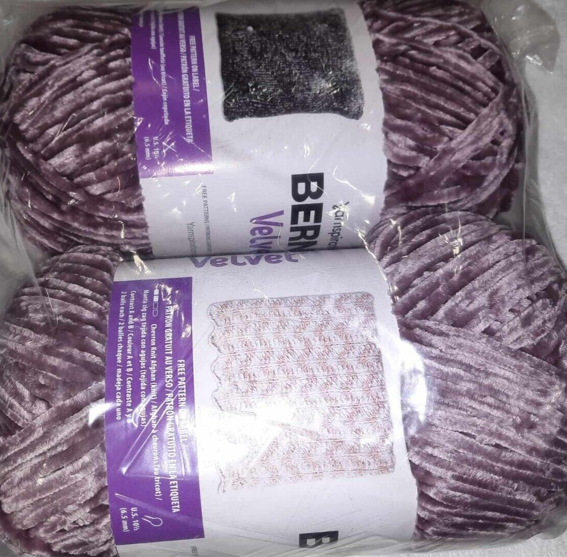 Bernat Velvet Yarn Bernat Yarn Purple Bernat Crushed Velvet Yarn