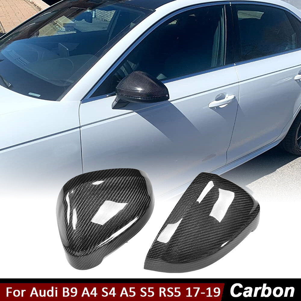 For Audi B9 A4 S4 A5 S5 RS5 2017-19 Carbon Fiber Side Mirror Cover Caps Replace