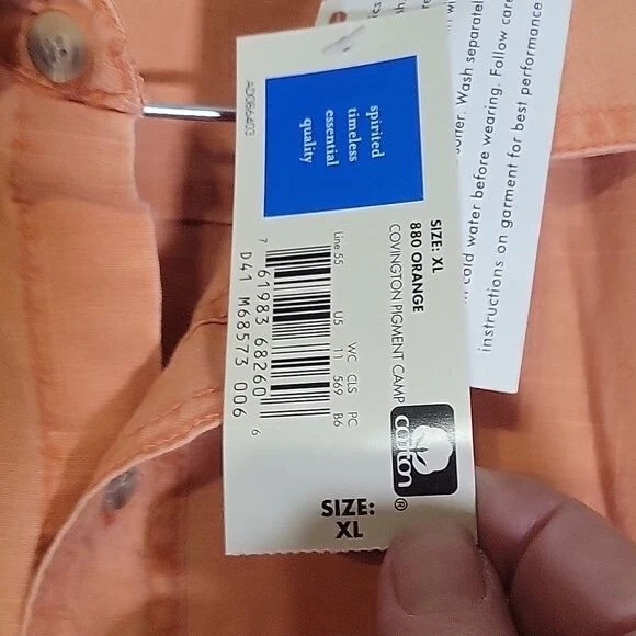 Covington 纽扣衬衫短袖口袋休闲工作 XL 全新舒适海滩 — 第 4/4 张图片