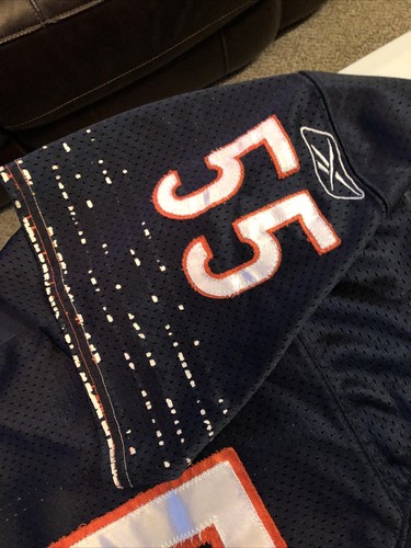 Rebook On Field NFL Chicago Bears Lance Briggs Jersey #55 Blue Mens Size 50 Wear - Picture 14 of 15