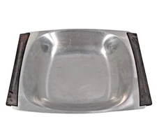 VTG Stainless Steel Teakwood MCM Tray Serving Handles Danish Modern 18/8 Denmark