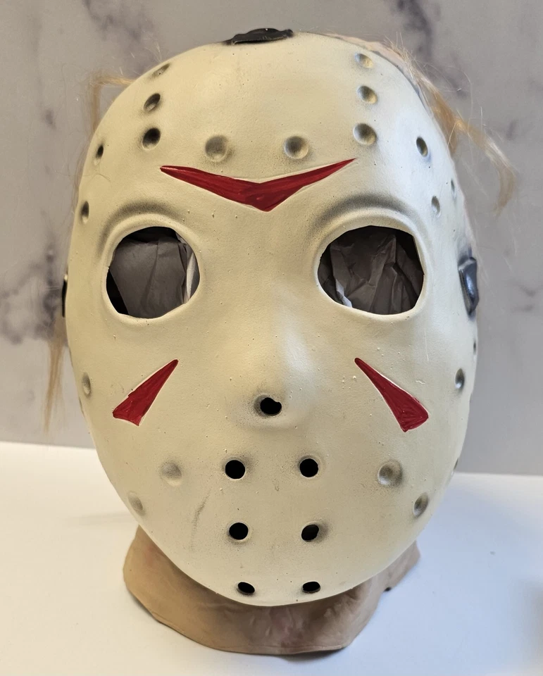 Adult Jason Voorhees Deluxe Friday The 13th Full Halloween Mask & Knife New Line - Image 3 of 4