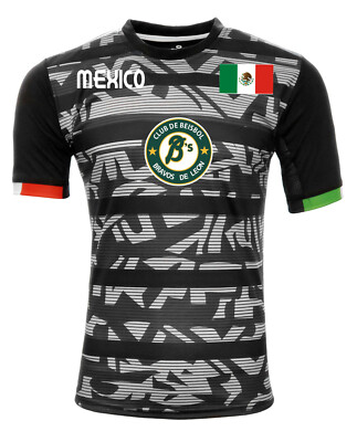 Jersey Mexico Bravos de Leon 100% Polyester Black/Grey_Made in Mexico