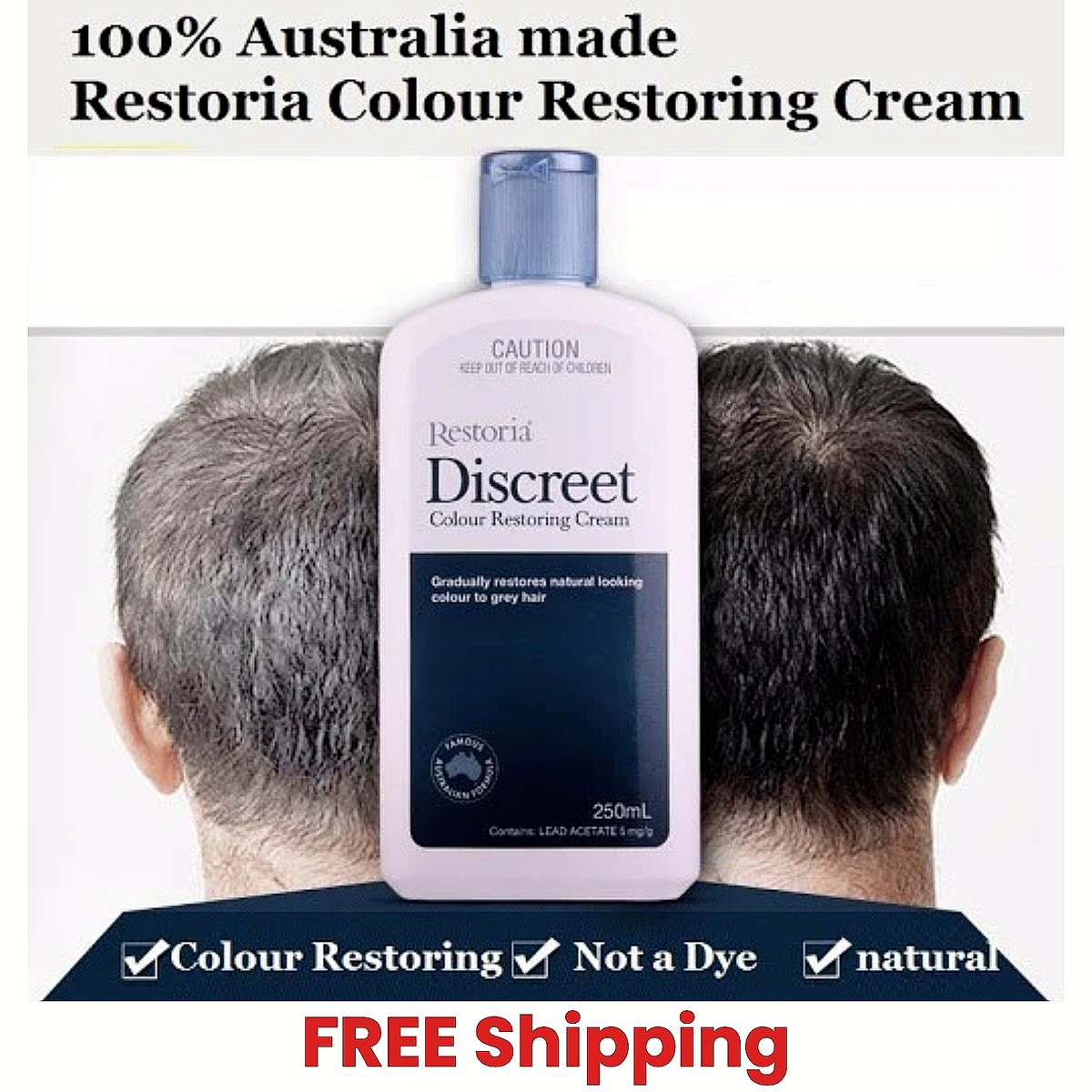 カラーリング・白髪染め Restoria Discreet Restoria Discreet Hair Colour Restoring Cream Grey Hair Covering