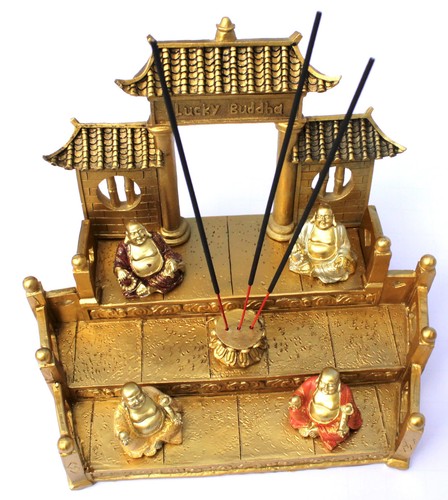 Figuras de colección de Buda brillante templo soporte de incienso individual o en conjunto - Imagen 9 de 9