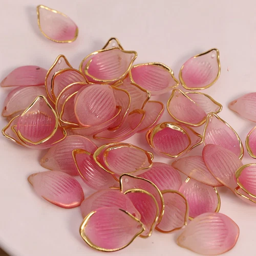 100pcs DIY Acrylic Flower Pendants Petal Charms Resin Hairpin Jewelry Accessory - Picture 1 of 12