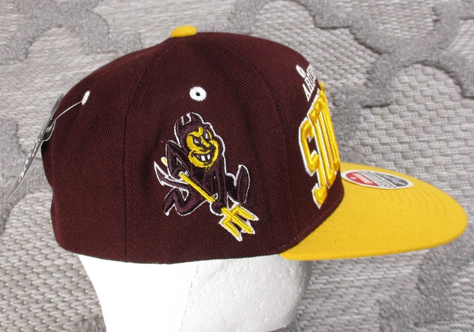 Arizona State Hat Mens Snapback Maroon/Yellow Zephyr Acrylic/Wool Spell Out NWT - Image 4 of 4