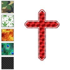 Outlined Cross, Vinyl Decal Sticker, 40 Patterns 3 Sizes, 6817
