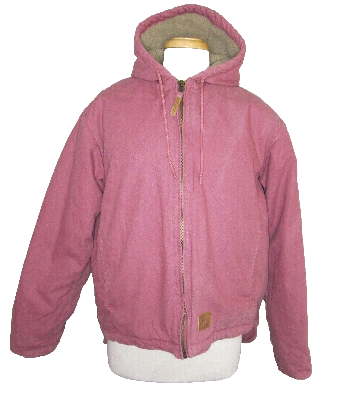 Waterproof Pink Fleece Lined Hooded Jacket for Juniors Size L Outdoor Wear
