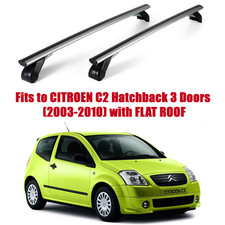 Premium Dach Rack Stangen für Citroen C2 Hatchback 3D (03-10) Flach AL303/013M