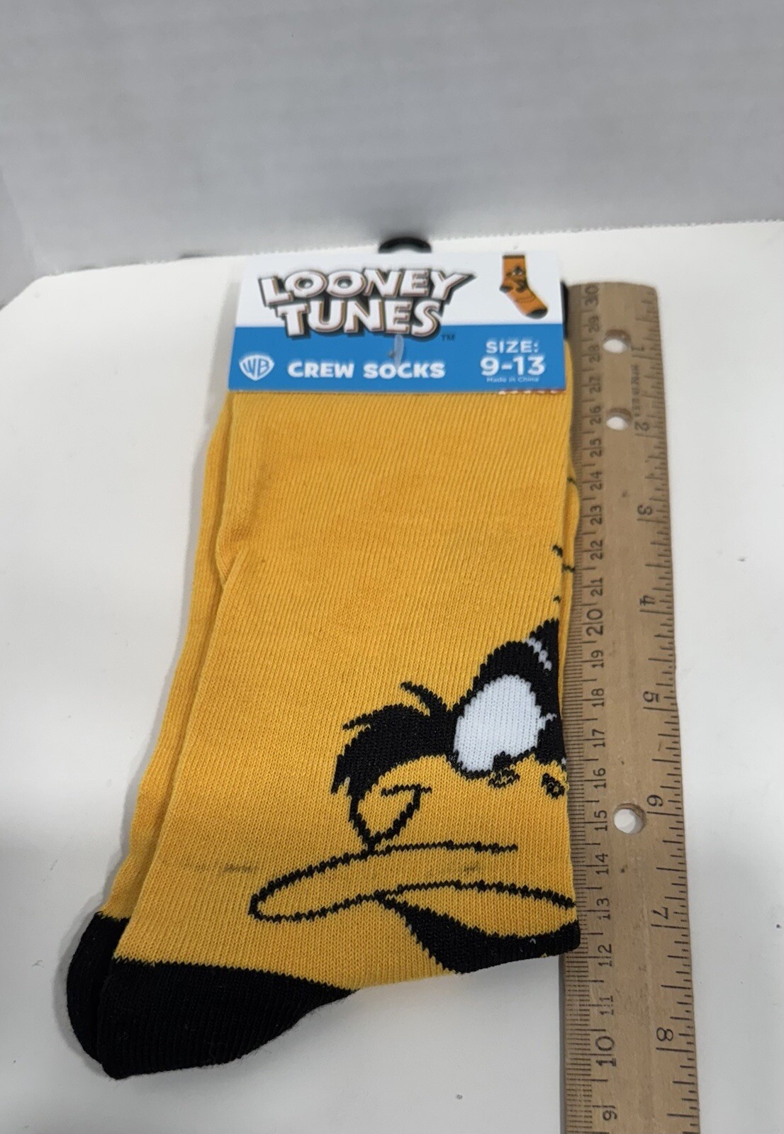 Looney Tunes Novelty Crew Socks Daffy Duck 6-12 Warner Brothers New-image