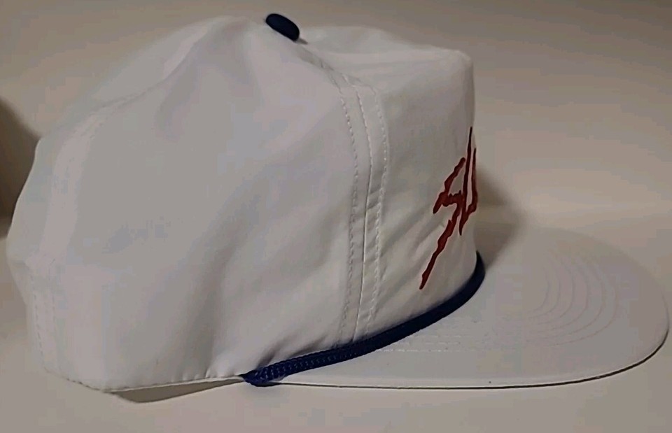 Slunks Hat White & Red Blue Rope Snapback Swimwear Volleyball Beach