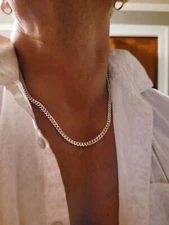 4.9MM Solid 925 Sterling Silver Men's Italian MIAMI CUBAN Chain, Made in Italy