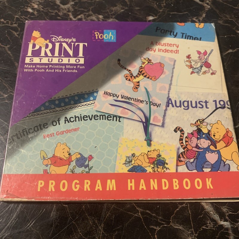 Disney's Print Studio: Pooh PC CD create custom projects greeting cards images +