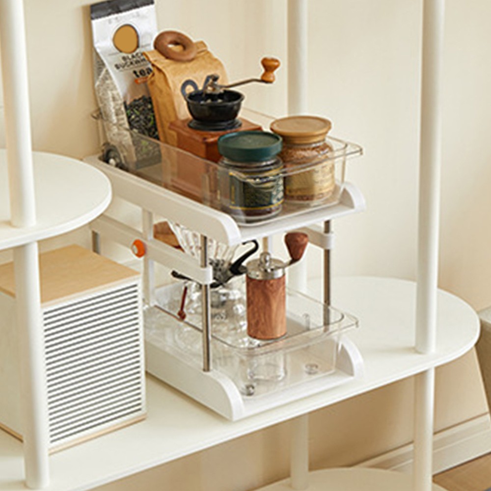 2Tier under Sink Cabinet Organizer Slide-Out Storage Drawer for Kitchen Bathroom