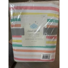 Cloud Island NWT Fitted Crib Sheet Multi Color Stripe