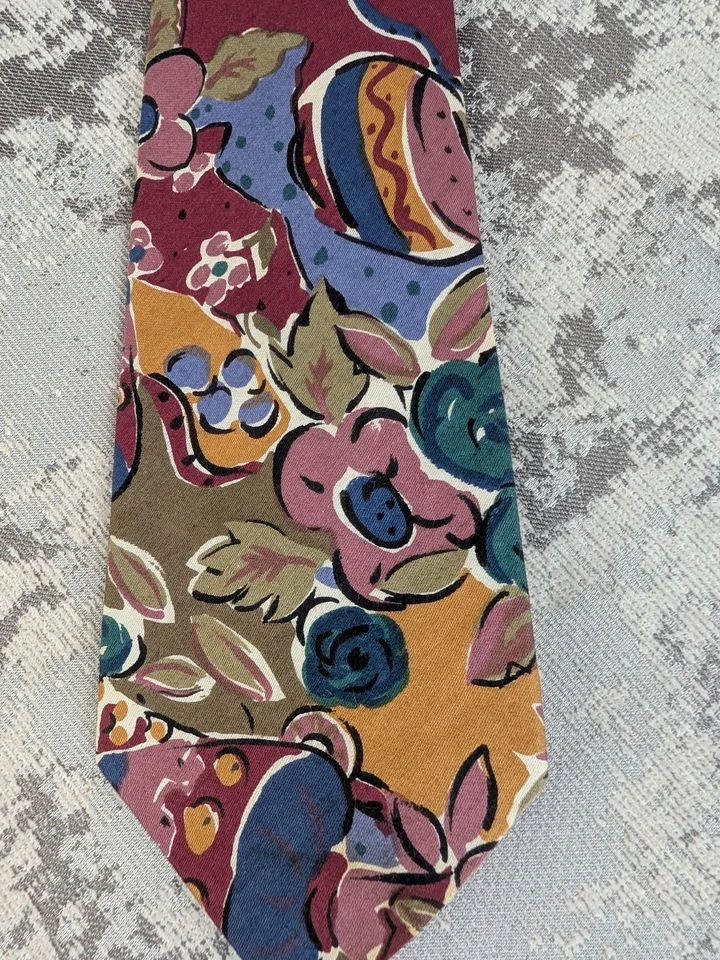 Corbata de Colección Cambridge Classics Para Hombre Patrón Floral Multicolor Clásico Longitud Foto 3 de 4