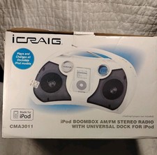 Craig CMA3011 Portable AM/FM Radio Speaker System w/Dock Connector for iPod New