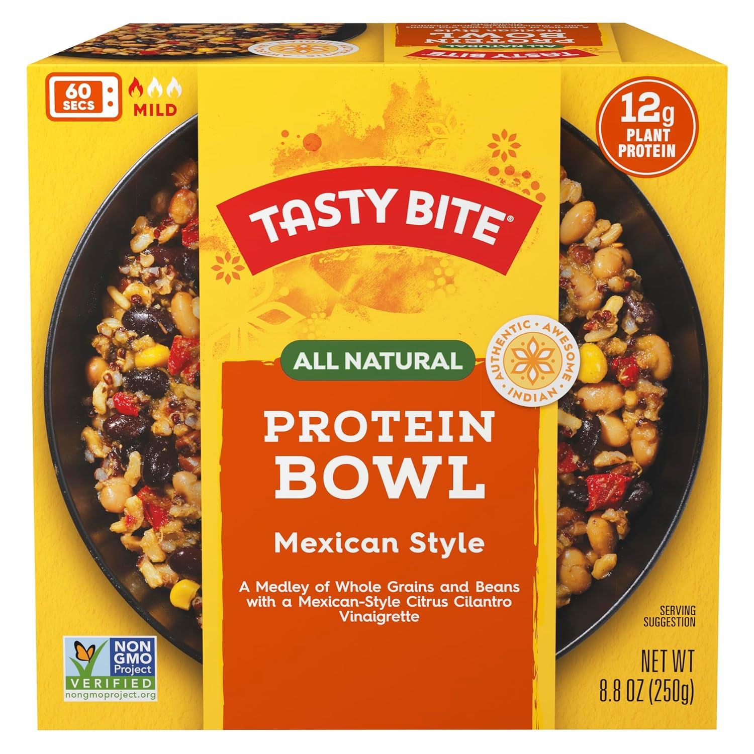 TASTY BITE Mexican Protein Bowl, 8.8 Ounce, Pack of 6, Ready to Eat, Microwaveab