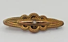 Victorian 9ct Gold Bar Brooch Hallmarked Birmingham 1887 H&M Antique Jewellery