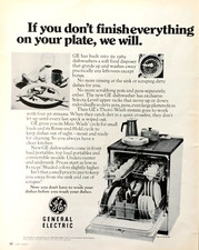 General Electric Dishwasher Vintage 1968 Print Ad #1214