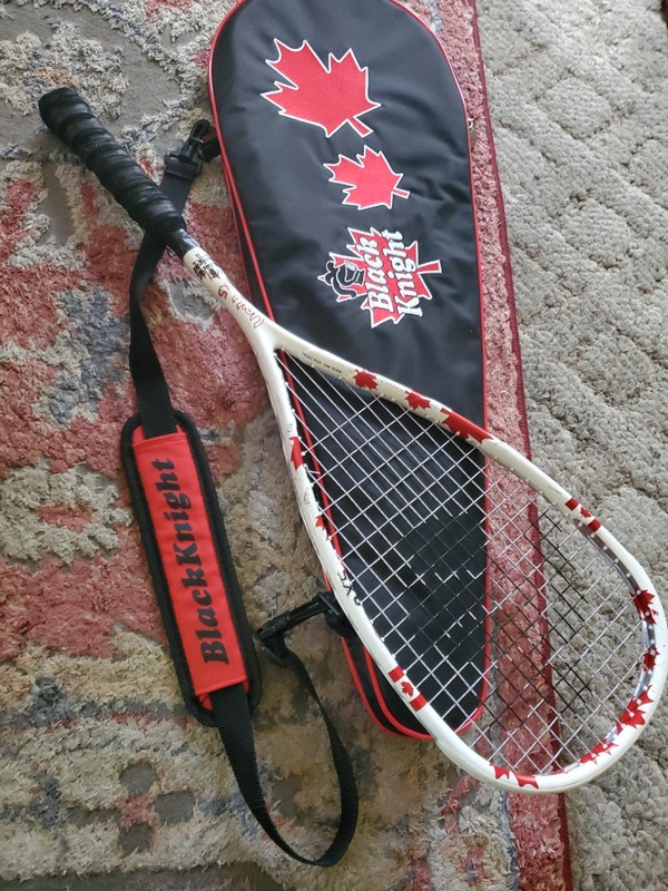 Black Knight C2C nXS White Canadian Maple Lead Squash Racquet Great Shape!