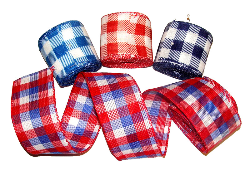 Lot of 2.5" x 29.5' Red White and Blue Wired Ribbon / Perfect for Our 250th Year