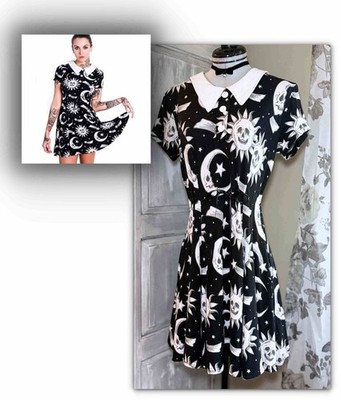 Killstar Kill Star Cozmic Death Skater Mini Dress Sun Moon Size M Mall Goth Punk