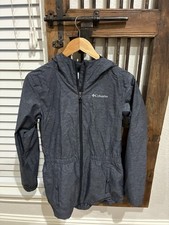 Columbia Sportswear Kids Gray Heather Rain Jacket Windbreaker Size L Large