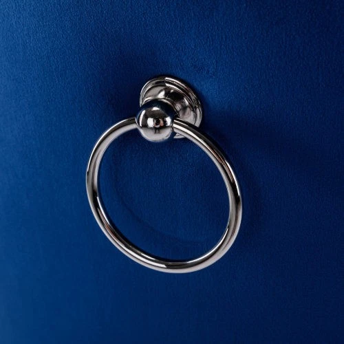 Set of 2 High End Tufted Velvet Dining Chair Chrome Steel Legs Nailhead Trim - Image 3 of 4