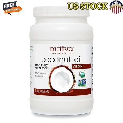 Organic Cold-Pressed Virgin Coconut Oil Non-GMO Cooking Baking Skin Treatment US