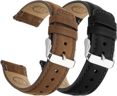 Uhrenarmband 22mm Echtleder Schnellwechsel 2er Set mit Edelstahl-Verschluss