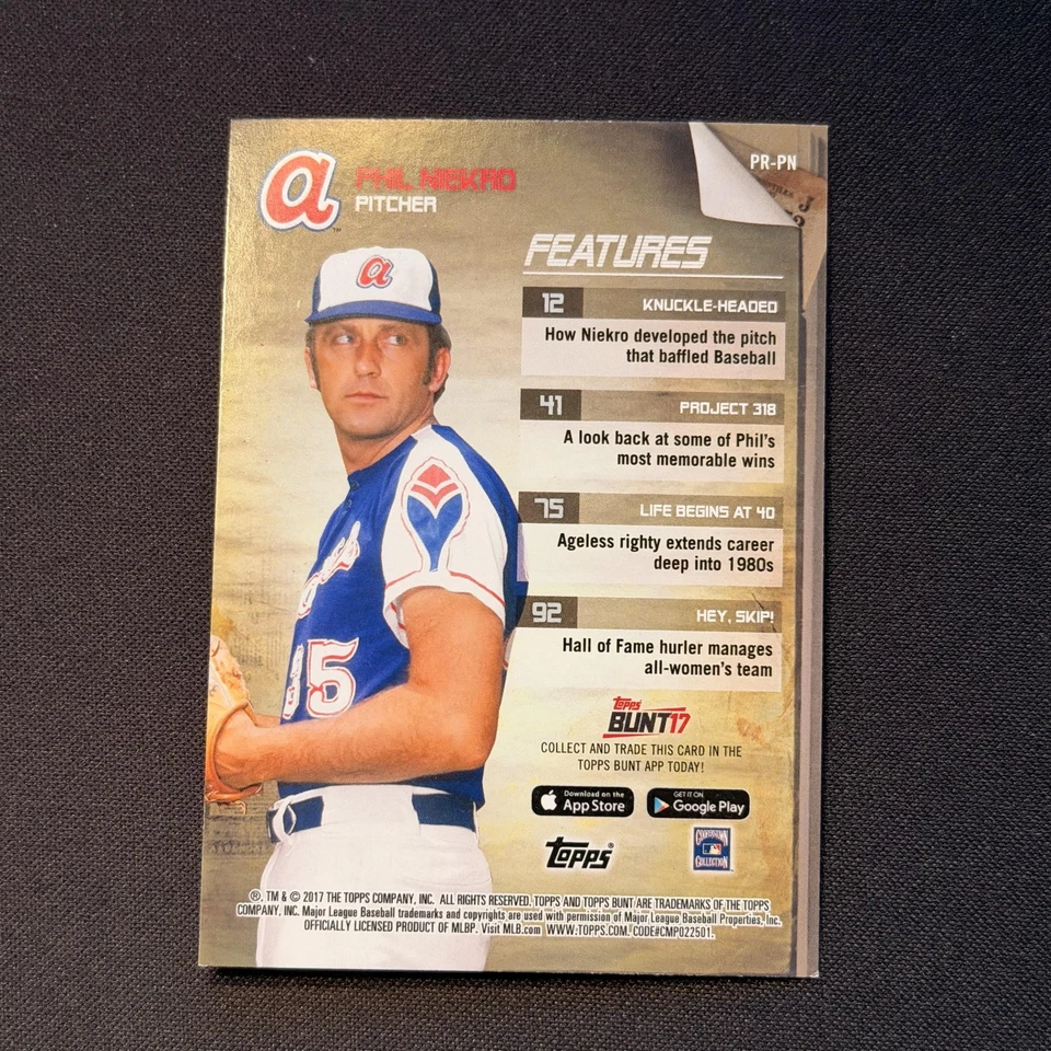 Phil Niekro 2017 Topps Bunt #PR-PN Programs Atlanta Braves - Image 2 of 2