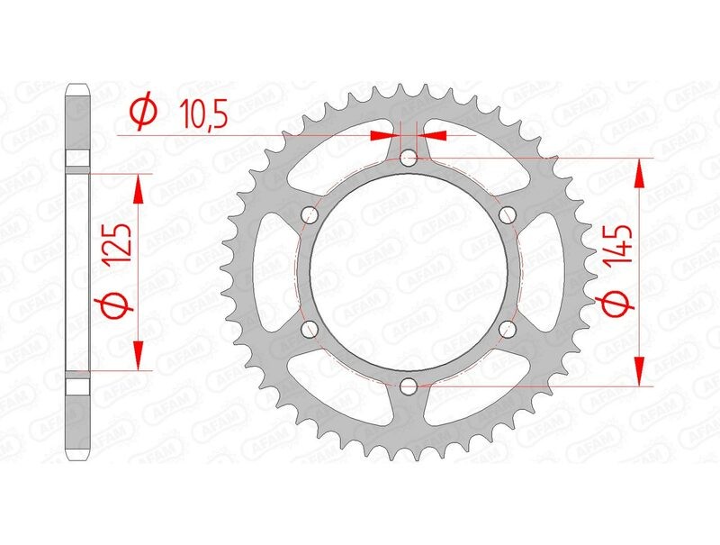 Pignon AFAM 12305 en acier de taille 520 pour restaurer le kit chaîne