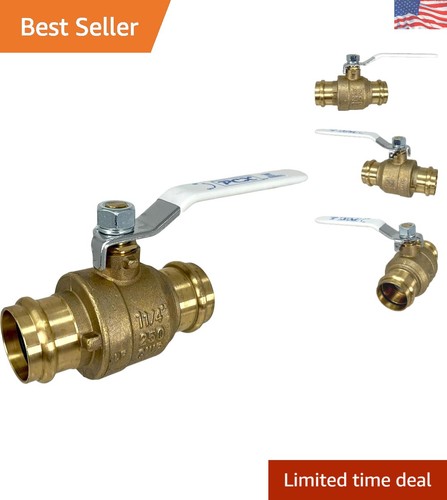 1-Pack 1.25 Inch Press Copper Ball Valve, Rated 250 PSI for Reliable Plumbing
